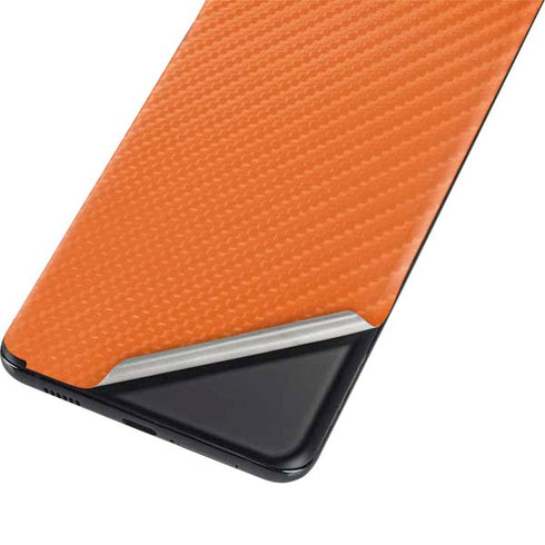 Orange Carbon Fiber Specialty Material Galaxy S21 Plus 5G Skin